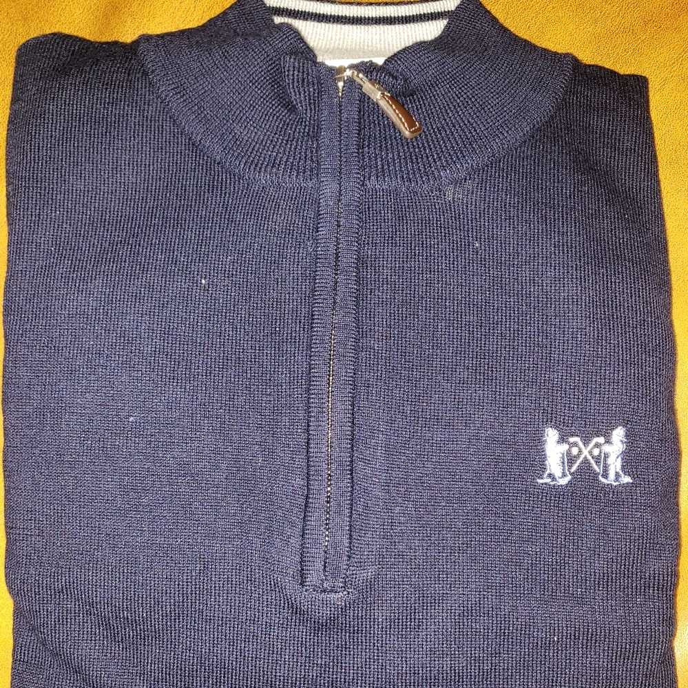 MEN'S PETER MILLAR RIBBED KNIT COTTON 1/4 ZIP SWEA
